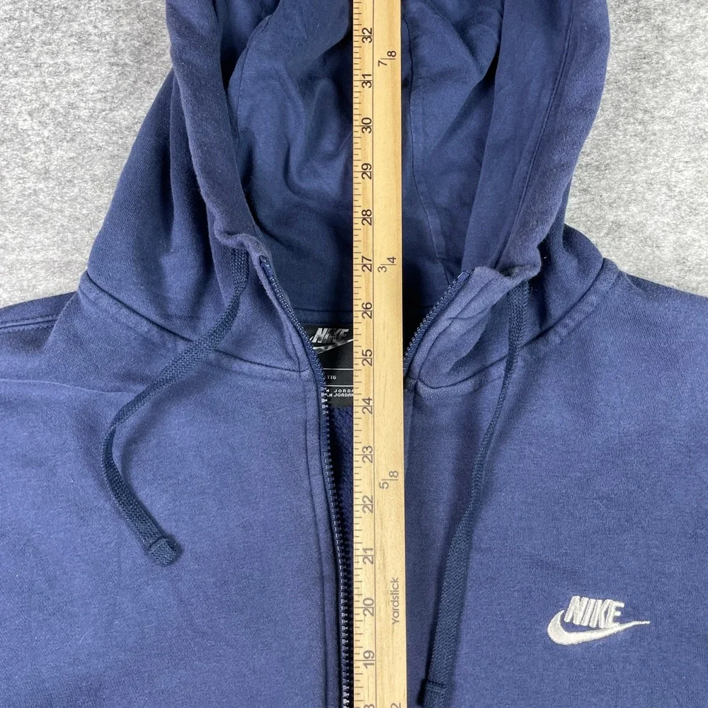 Nike Hoodie Mens XXL Navy Blue Full Zip Fleece Club Jacket Sweatshirt BV2645-410